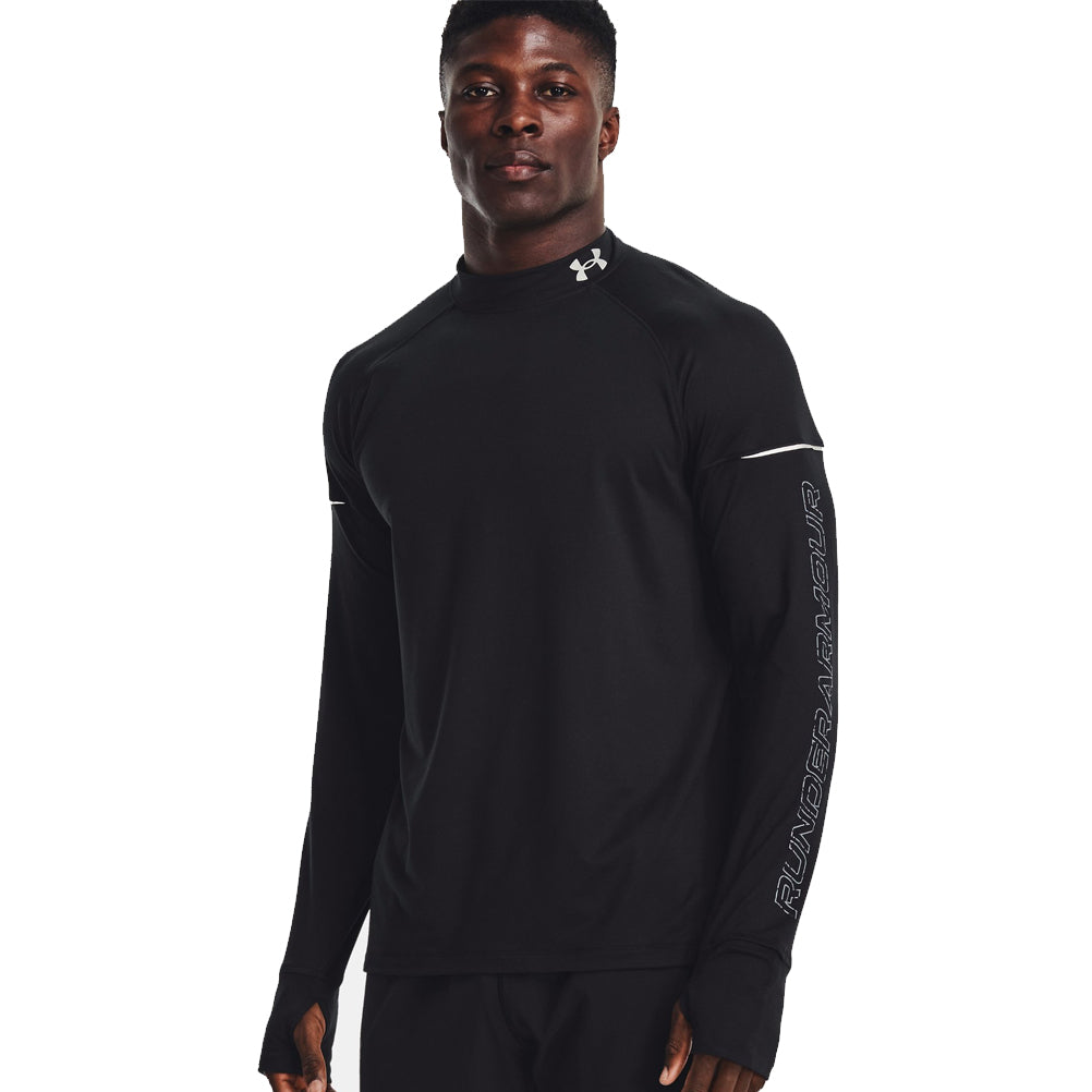 Under Armour OutRun The Cold Long Sleeve Men's Running Top - Black/Ref ...