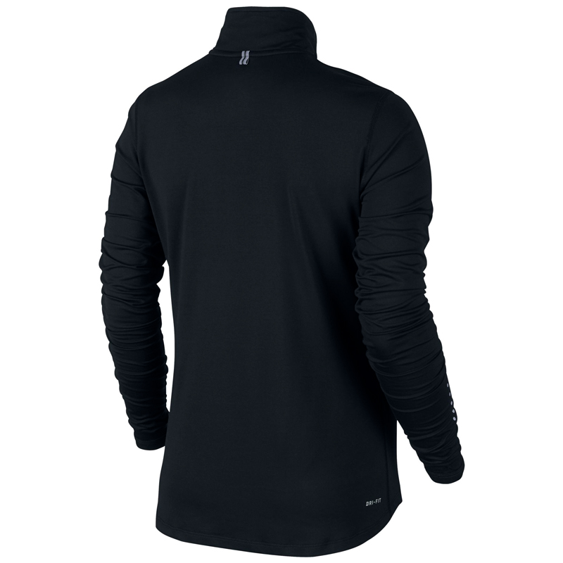 nike running element half zip long sleeve top in black