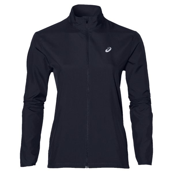 Asics Silver Women's Running Jacket Front View