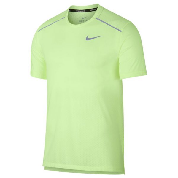 Nike Rise 356 Men's Running Short Sleeve Tee - Barely Volt/Aviator Grey/Reflective Silver Front