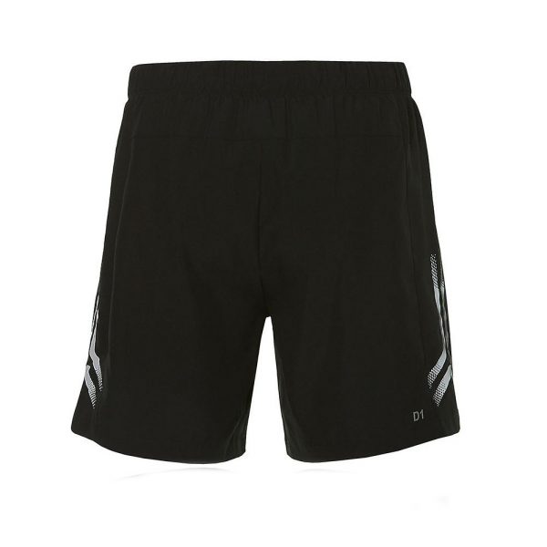 Asics Icon 7 Inch Men's Running Short - Performance Black/Mid Grey Back View