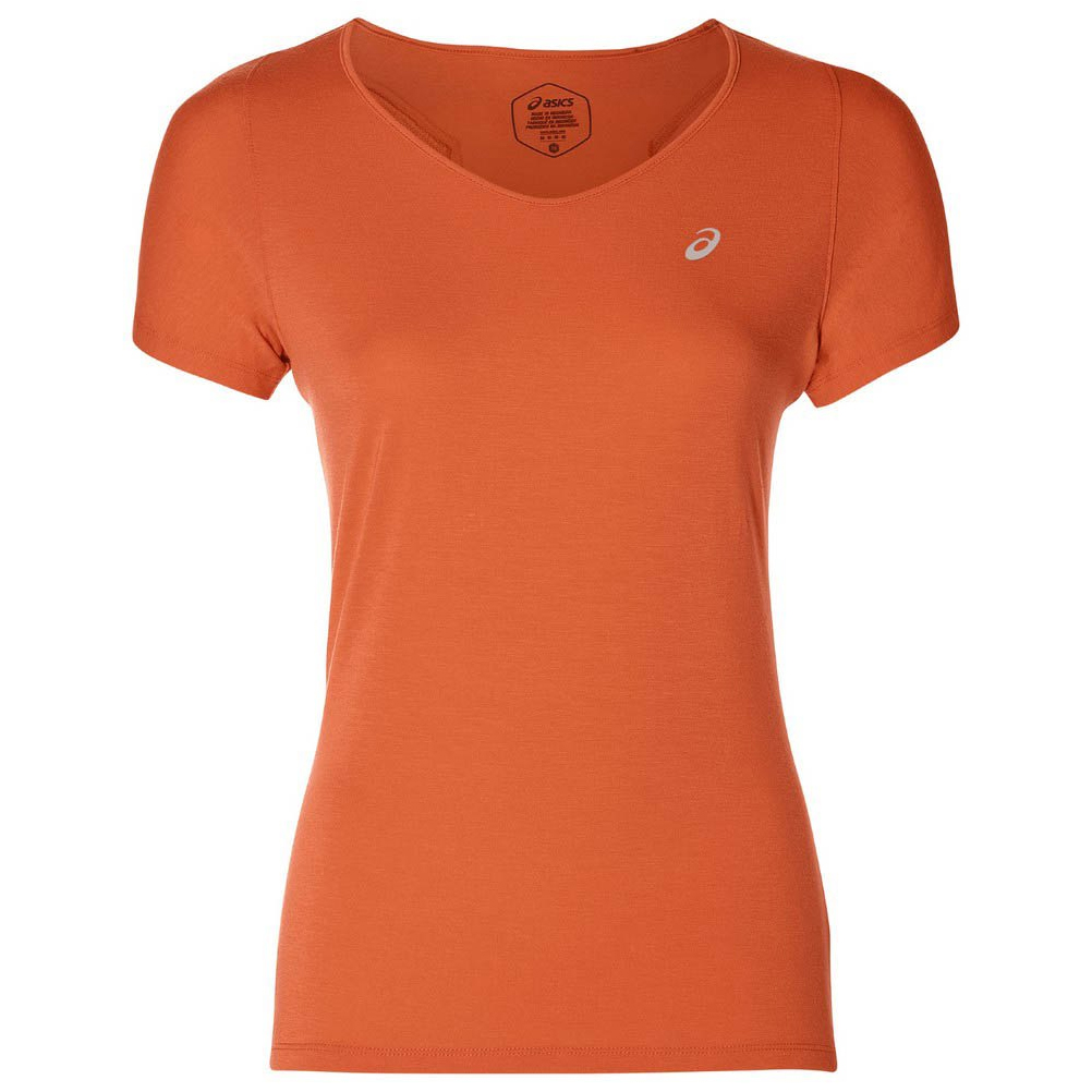 Asics V-Neck Short Sleeve Women's Running Tee - Orange | The Running Outlet