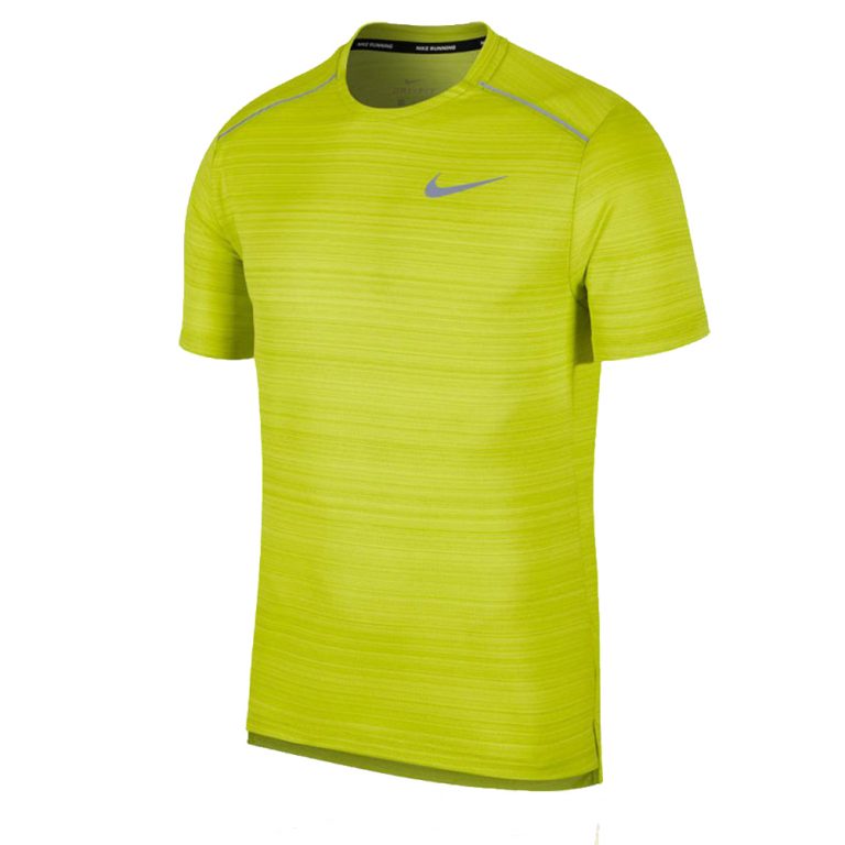 Nike Miler Short Sleeve Men's Running Tee - Bright Cactus | The Running ...