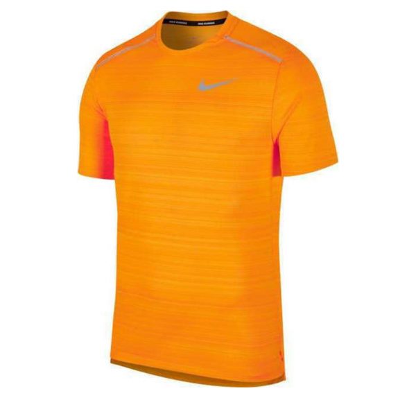 Nike Miler Short Sleeve Men's orange peel front