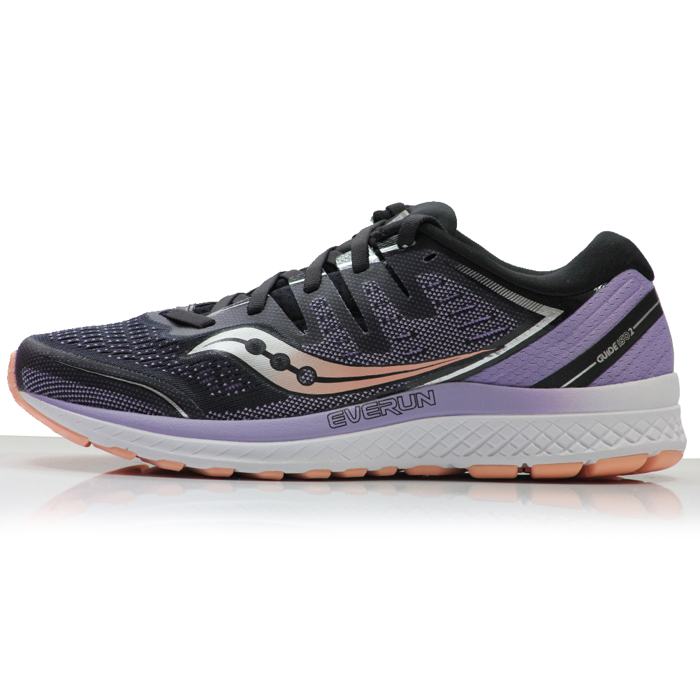 Saucony Guide ISO 2 Women's Running Shoe - Black/Purple/White | The Running Outlet
