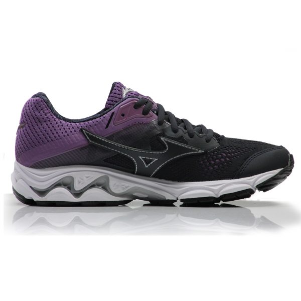 Mizuno Wave Inspire 15 Women's Running Shoe - Black/Purple/White side