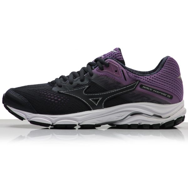 Mizuno Wave Inspire 15 Women's Running Shoe - Black/Purple/White front