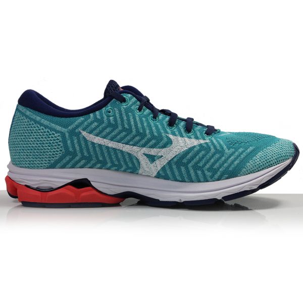 Mizuno Waveknit R2 Women's Running Shoe - Pblue/White/Hot Coral back