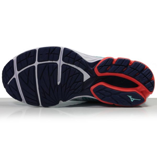 Mizuno Waveknit R2 Women's Running Shoe - Pblue/White/Hot Coral sole