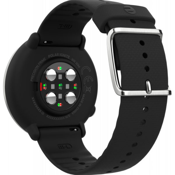 Polar Ignite GPS Running Watch Black Back View