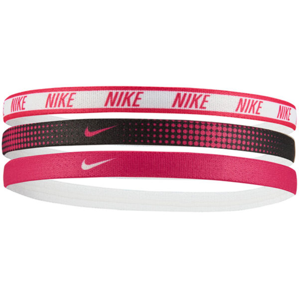 Nike Printed Headbands Assorted 3 Pack white black pink