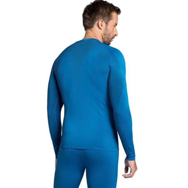 Odlo SUW Men's Long Sleeve Baselayer Top - Blue - Image 3
