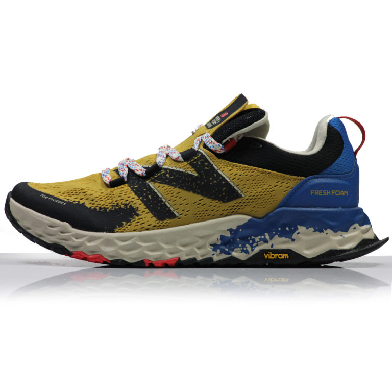 blue and gold track shoes