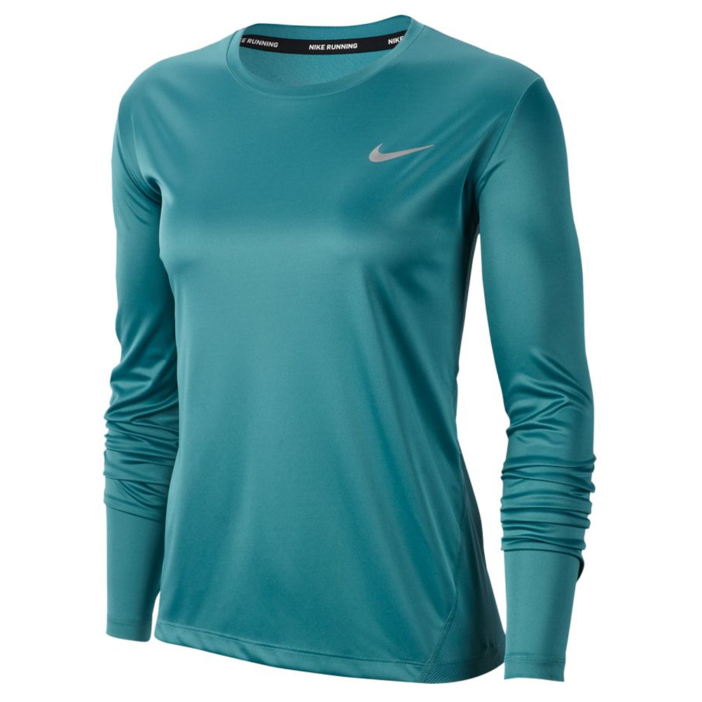 Nike Miler Long Sleeve Women's Running Tee - Mineral Teal | The Running ...