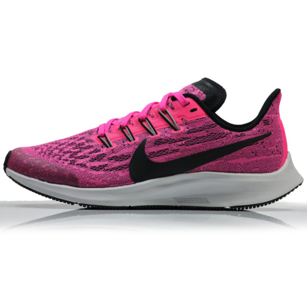 Nike Zoom Pegasus 36 Junior Running Shoe - Pink Blast/Black-Vast Grey Side