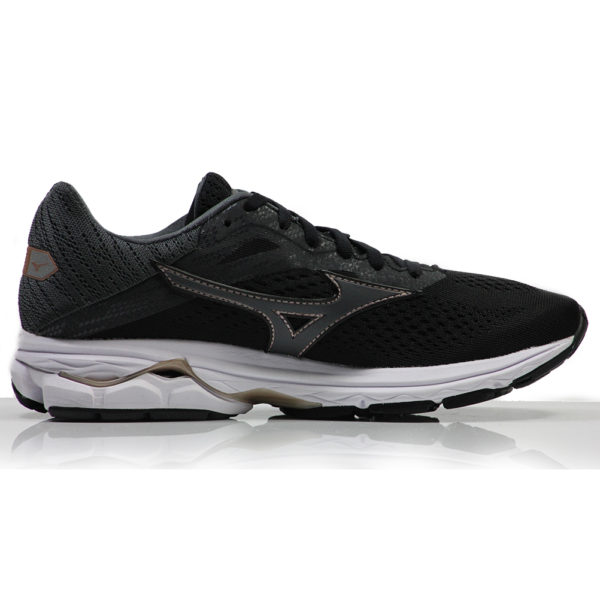 Mizuno Wave Rider 23 Women's Running Shoe - Black/Dark Shadow Black Back