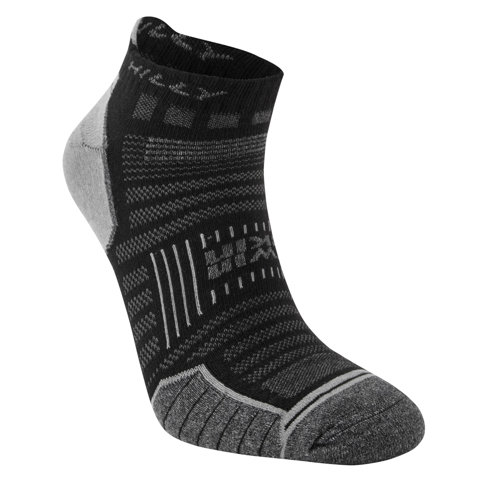 Hilly Twin Skin Socklet Running Sock - Black/Grey Marl | The Running Outlet