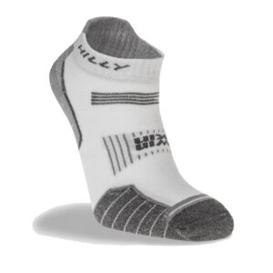 Hilly Twin Skin Socklet Running Sock - White/Grey Marl