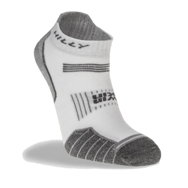 Hilly Twin Skin Socklet Running Sock - White/Grey Marl