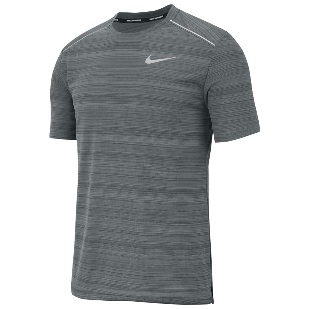 Nike Miler Short Sleeve Men's Running Tee - Smoke Grey/HTR | The ...