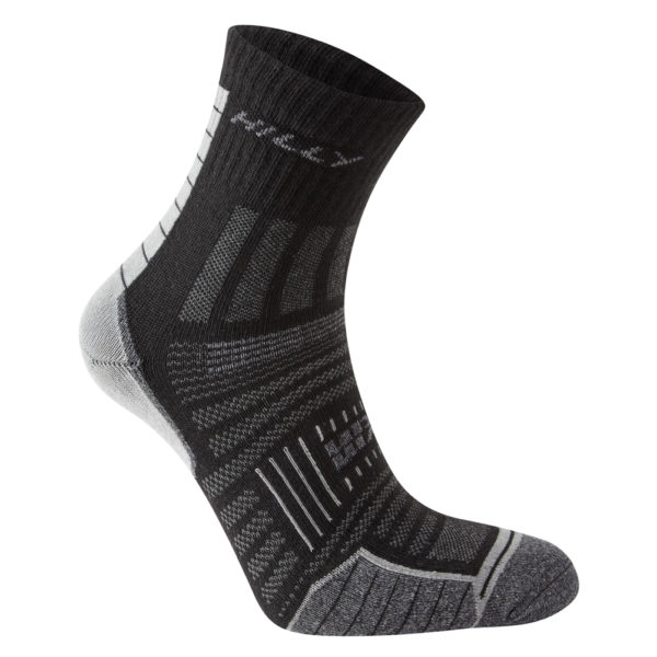 Hilly Twin Skin Anklet Running Sock - Black/Grey Marl | The Running Outlet