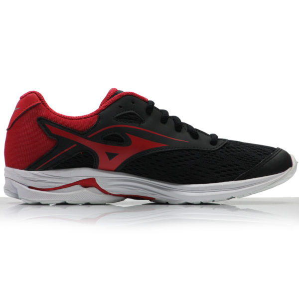 Mizuno Wave Rider 23 Junior Running Shoe - Black/Chinese Red - Image 2