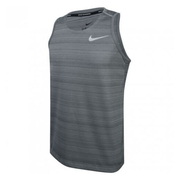 Nike Dry Miler Men's Running Tank smoke grey front
