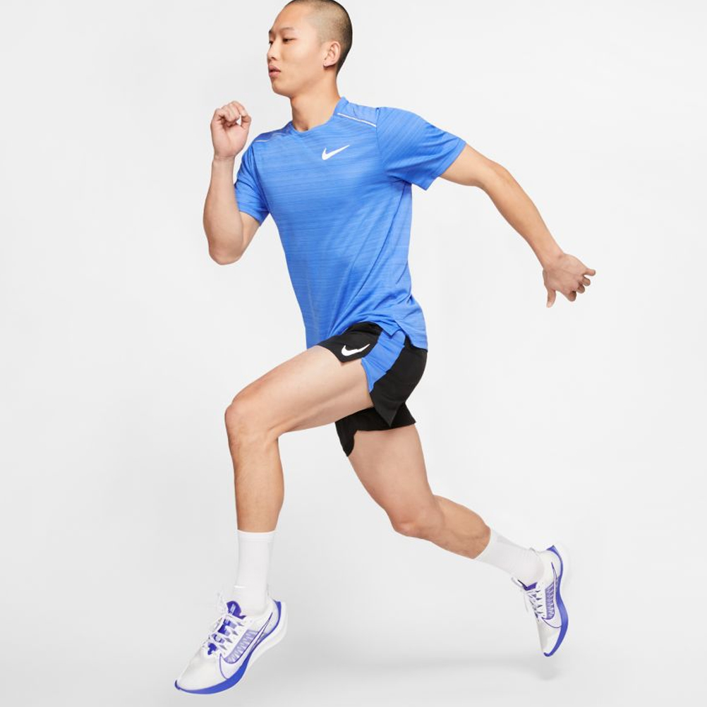 Nike Men's Miler Short Sleeve Running Tee - Pacific Blue/Heather ...
