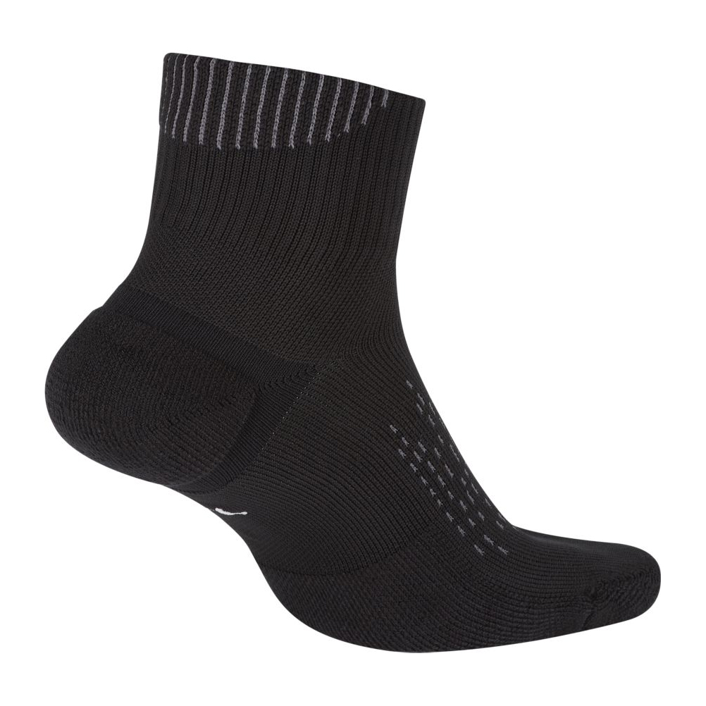 Nike Unisex Elite Cushioned Anklet Running Sock - Black/Ref Silver