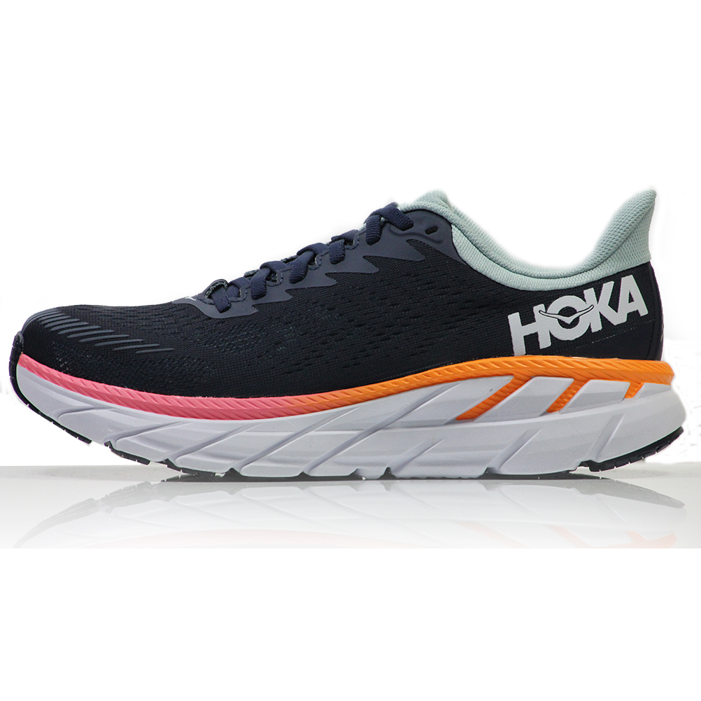 hoka one one clifton 7 womens black iris blue haze