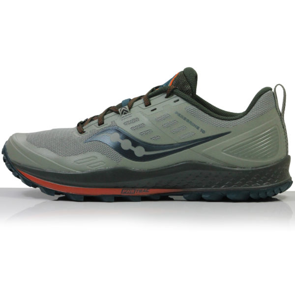 Saucony Peregrine 10 Men's Trail Shoe - Pine/Orange | The Running Outlet