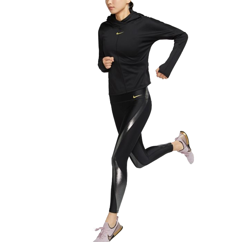 Nike Women Icon Clash Fast Black/Met Gold Running Tights (DM1511-010)  SX/S/M/L