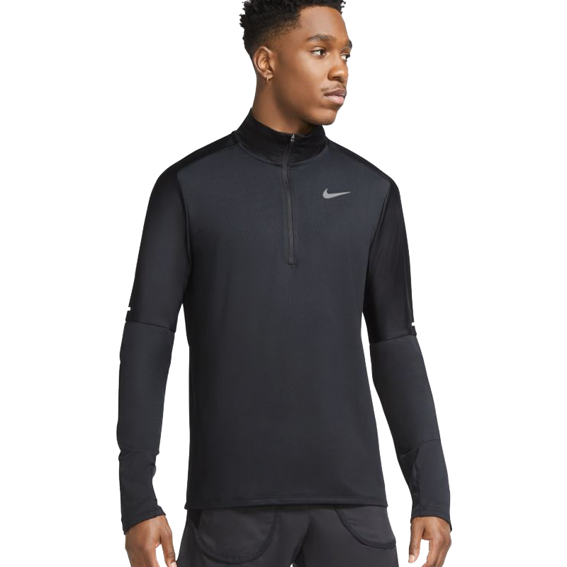 Nike Element Half Zip Men's Running Top - Black/Reflective Silver | The ...