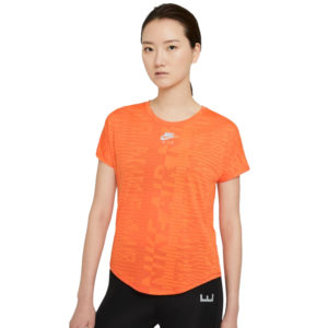 Nike Air Short Sleeve Women's Running Tee turf orange front