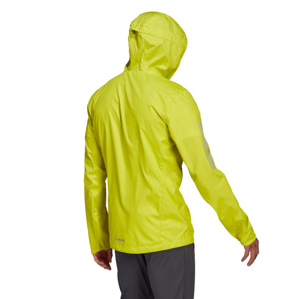 adidas Own The Run Men's Hooded Windbreaker acid yellow back