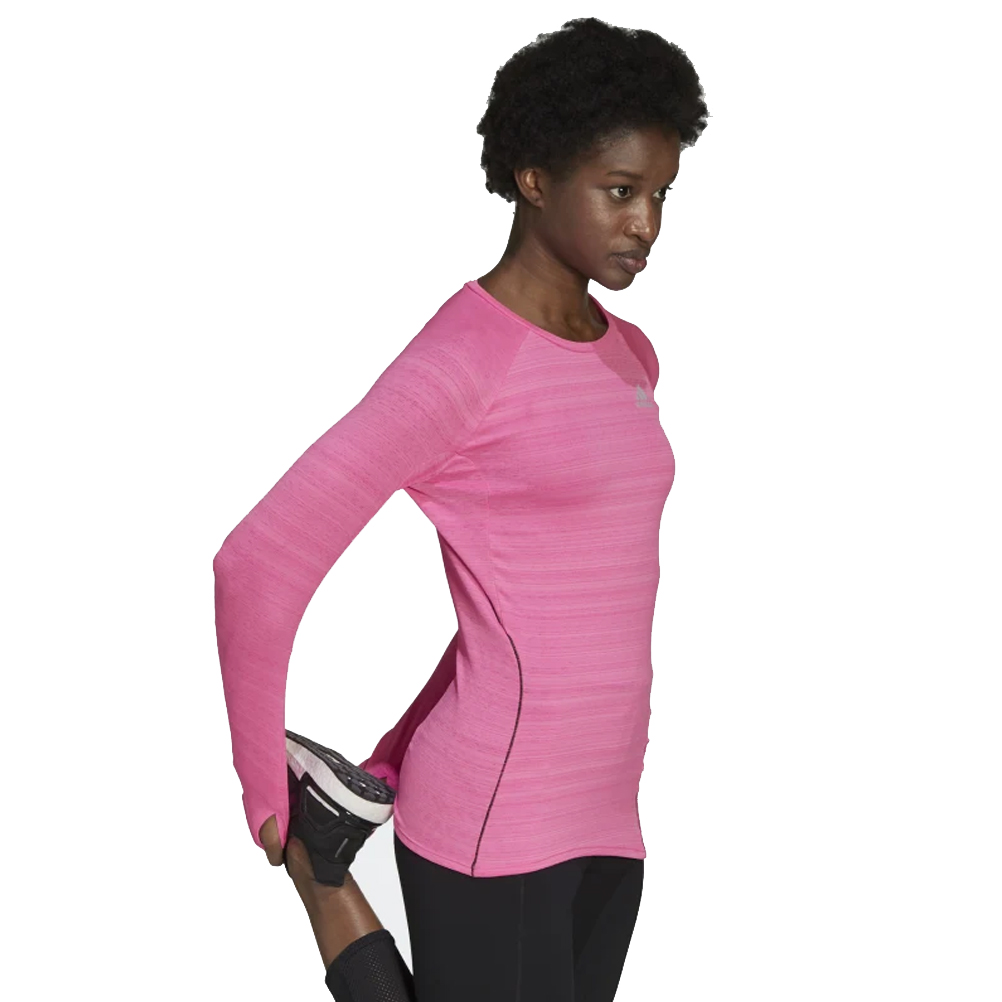 adidas Runner Long Sleeve Women's Running Top - Screaming Pink