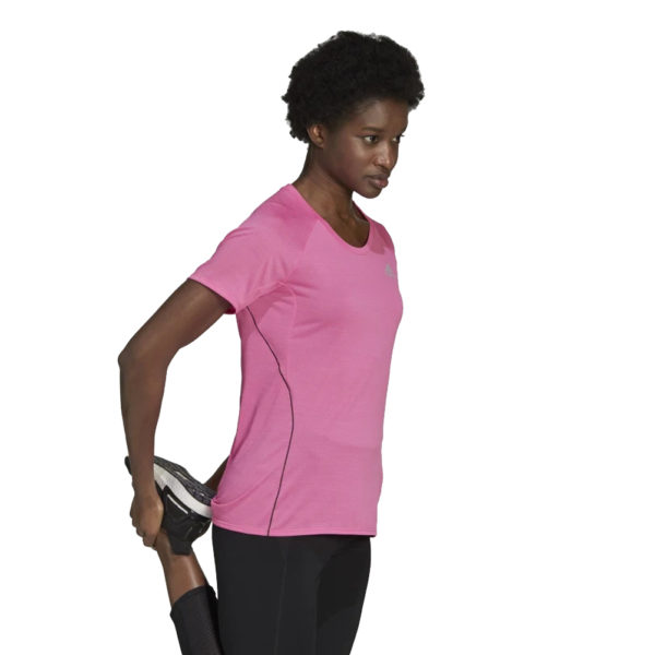 adidas Runner Short Sleeve Women's Running Tee pink model