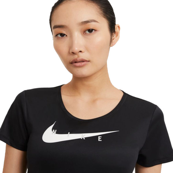 Nike Swoosh Women's Running Tee - BlackReflective Silver - Image 2