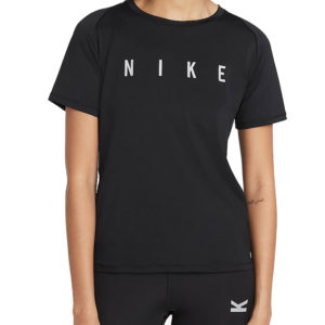 Nike Miler Run Division Short Sleeve Women's black front