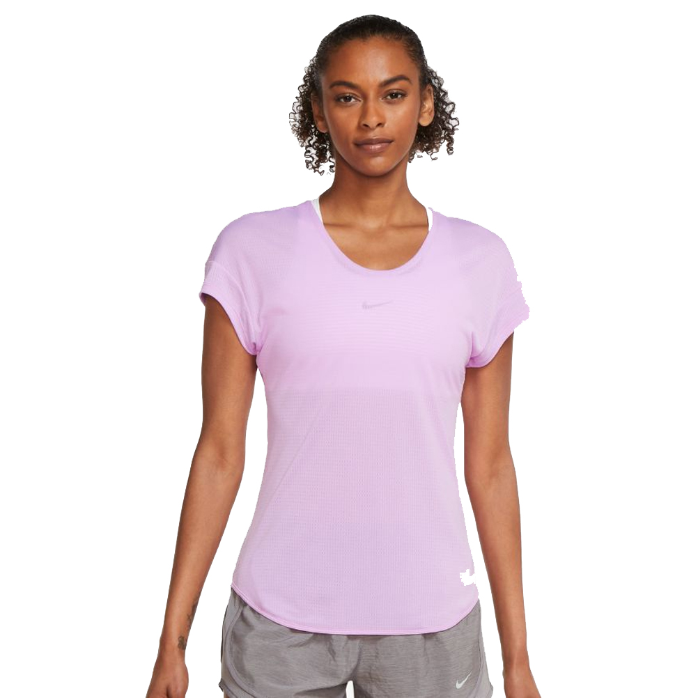 Nike Breathe Short Sleeve Women's Running Top - Fuchsia Glow | The ...