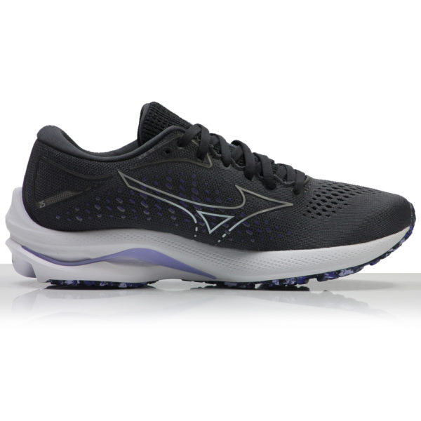 Mizuno Wave Rider 25 Women's Running Shoe - Blackened Pearl/Vision Violet - Image 2