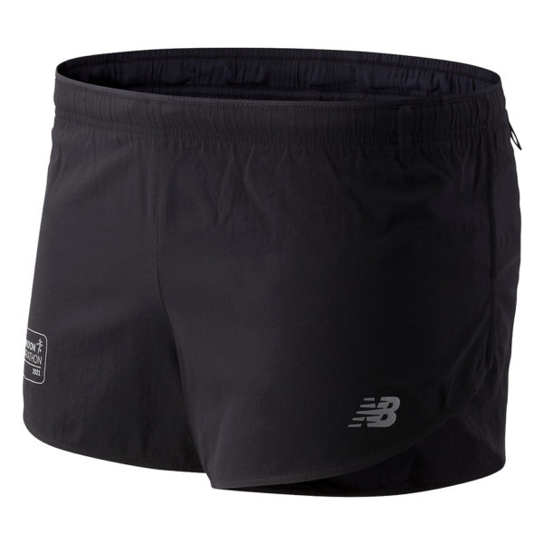 New Balance London Edition Impact 3inch Men's Split Running Short black front