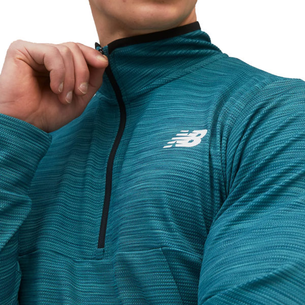New Balance Tenacity Quarter Zip Men's Running Top - Mountain Teal - Image 4