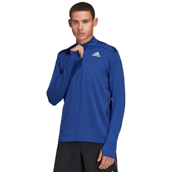 Adidas Own The Run Half Zip Long Sleeve Men's Running Top - Victory Blue - Image 3