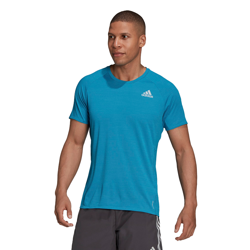 adidas Runner Short Sleeve Men's Running Tee - Sonic Aqua | The Running ...