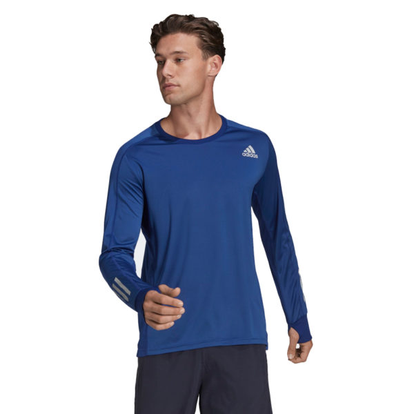 adidas Own The Run Long Sleeve Men's vic blue model front