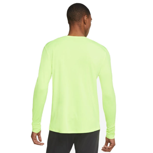 Nike Miler Long Sleeve Men's Running Tee - Volt - Image 2