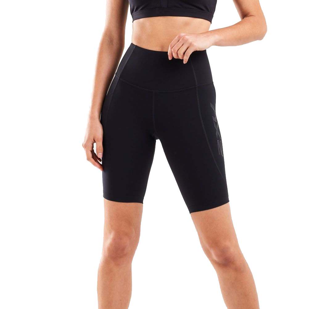 2XU Women's Aero Vent Mid-Rise Compression Shorts - Black/Silver