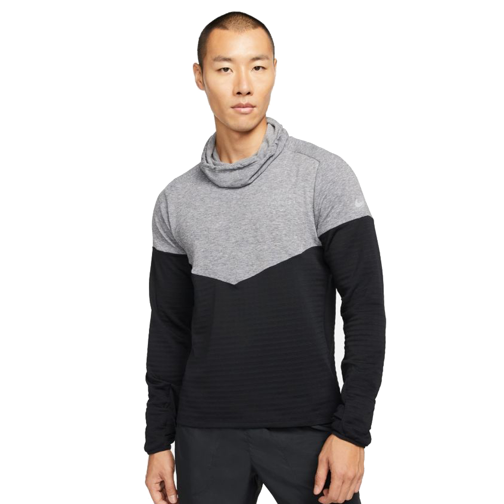 Therma-Fit Run Division Sphere Sleeve Men's Running Top - Black/Pure | The Running Outlet