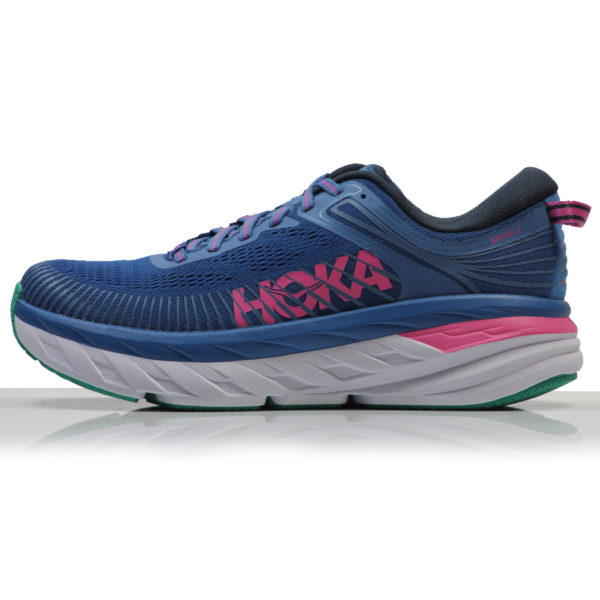 Hoka One One Bondi 7 Women's Running Shoe - Vallarta Blue/Phlox Pink ...
